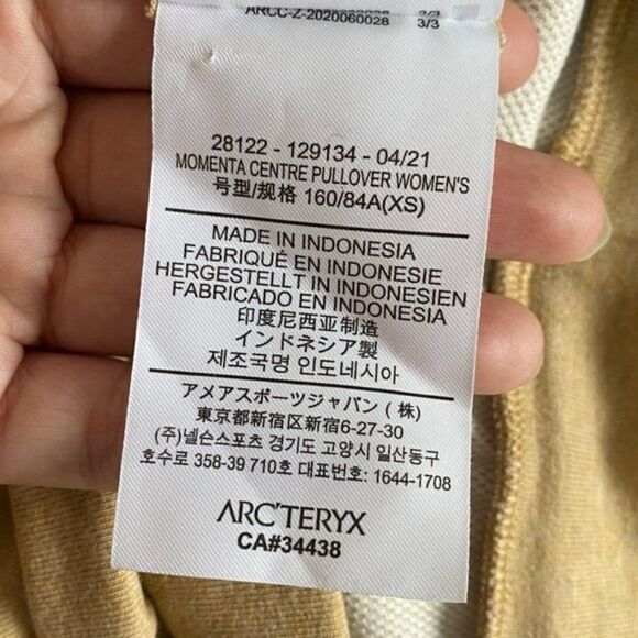 ARC’TERYX Women Momenta Centre Pullover Sweatshirt • Beige • XS - Picture 9 of 11